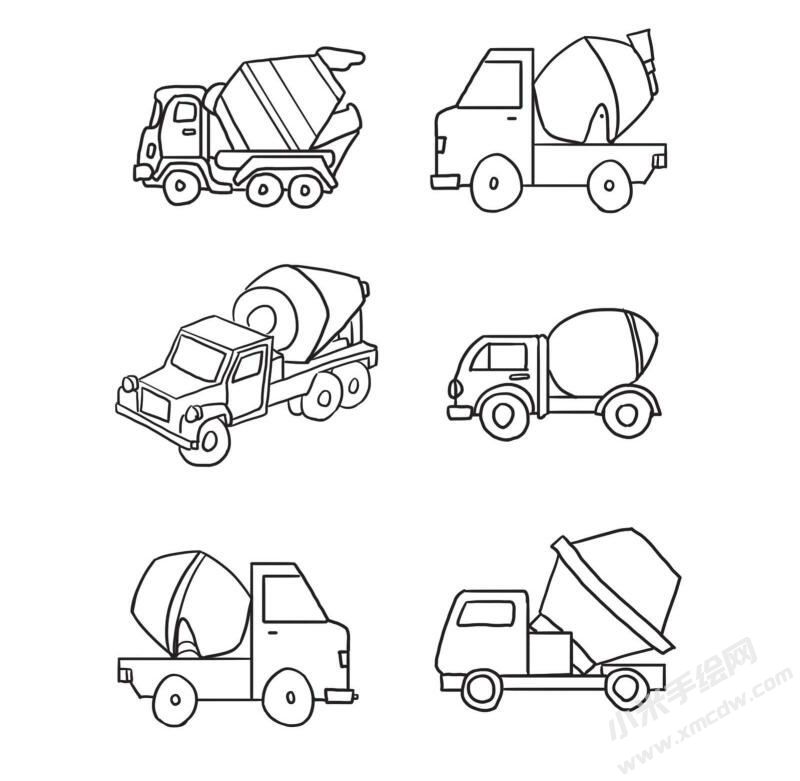 水泥車簡(jiǎn)筆畫圖片