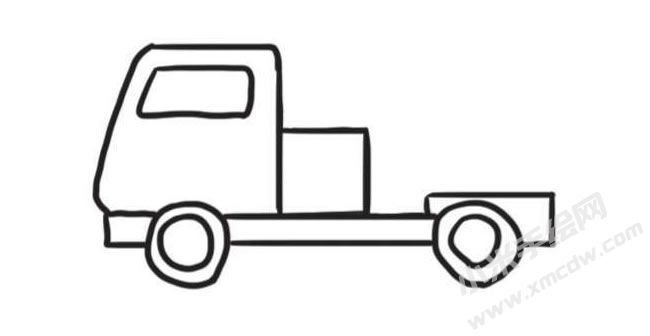 水泥車簡(jiǎn)筆畫創(chuàng)作步驟圖示02