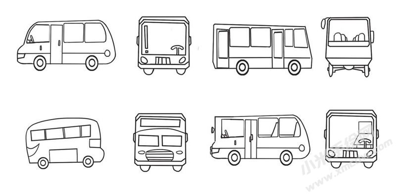 公交車簡筆畫圖片