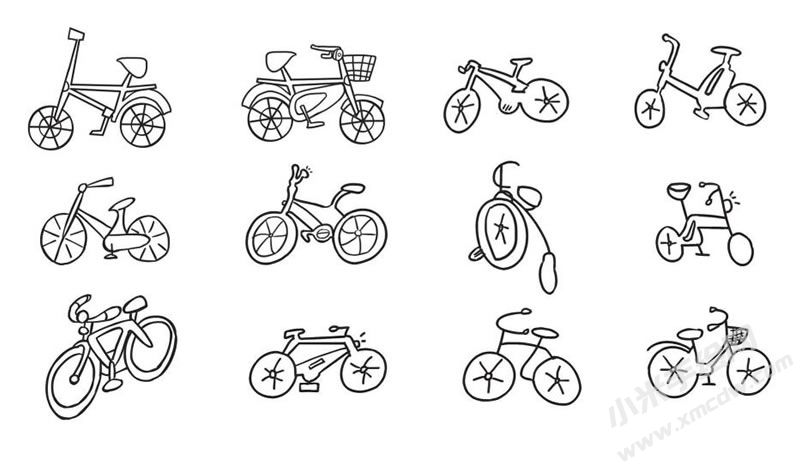 自行車(chē)簡(jiǎn)筆畫(huà)圖片