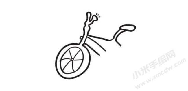 自行車(chē)簡(jiǎn)筆畫(huà)創(chuàng)作步驟圖示02