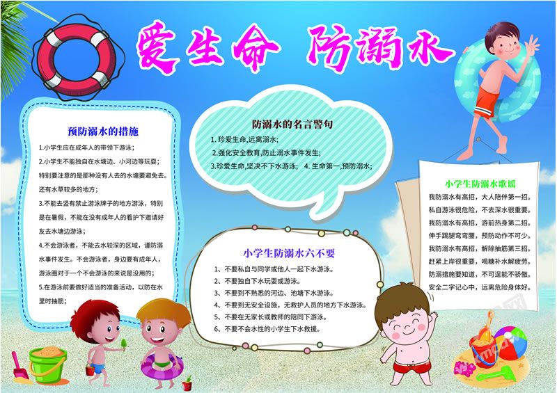 愛生命防溺水手抄報有字版.jpg