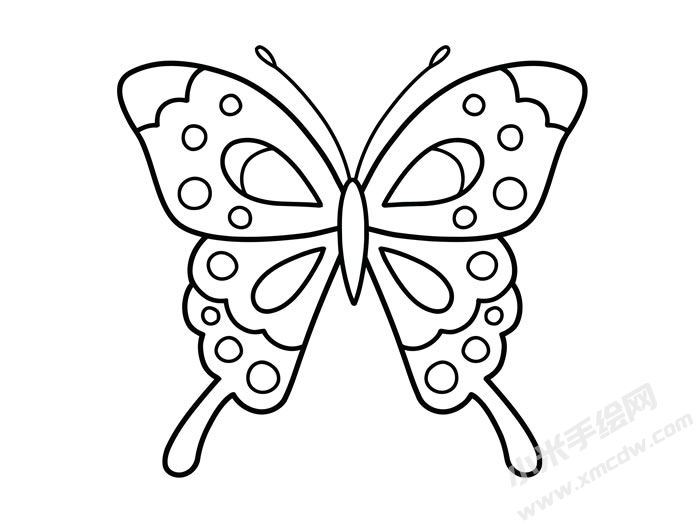 蝴蝶簡(jiǎn)筆畫(huà)黑白線稿01.jpg