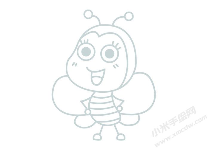 蜜蜂簡筆畫灰色線稿01.jpg