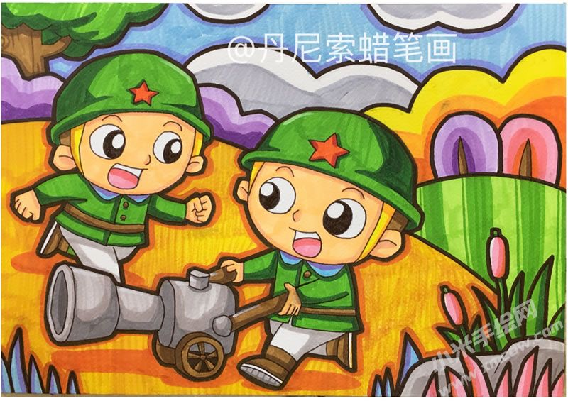 小小炮兵蠟筆畫.jpg