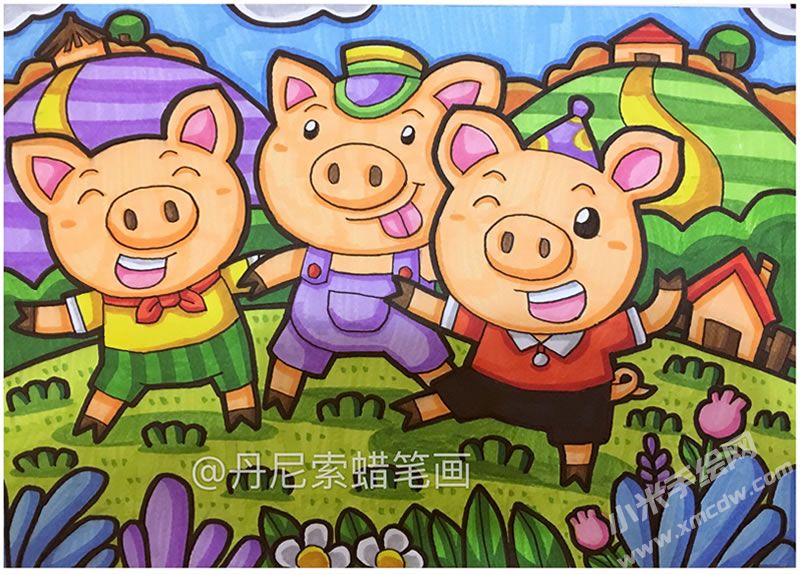三只小豬蠟筆畫.jpg