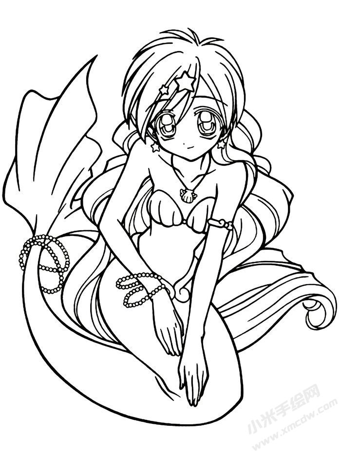 卡通美人魚簡筆畫圖片02.jpg