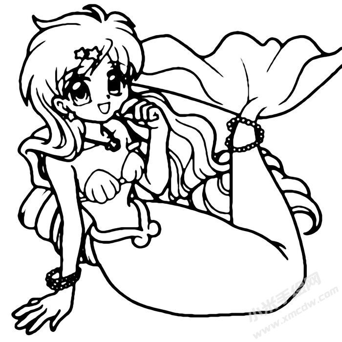 卡通美人魚簡筆畫圖片01.jpg