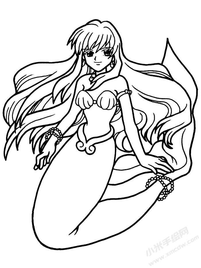 卡通美人魚簡筆畫圖片04.jpg