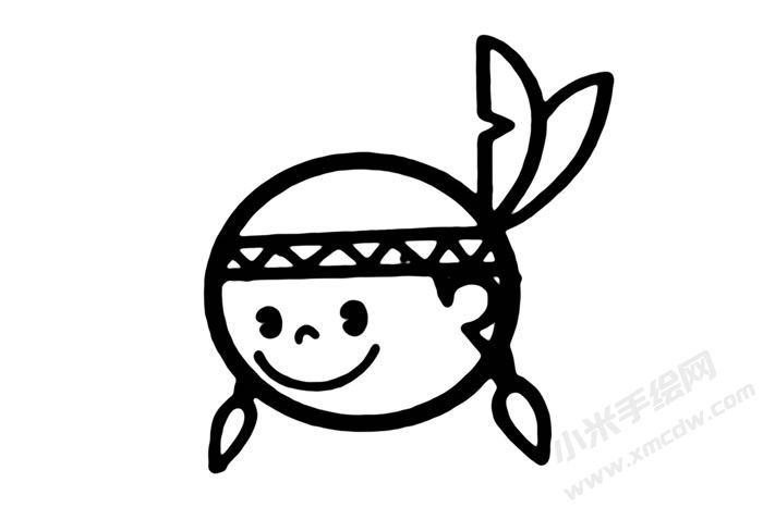 印第安人兒童簡(jiǎn)筆畫步驟05.jpg