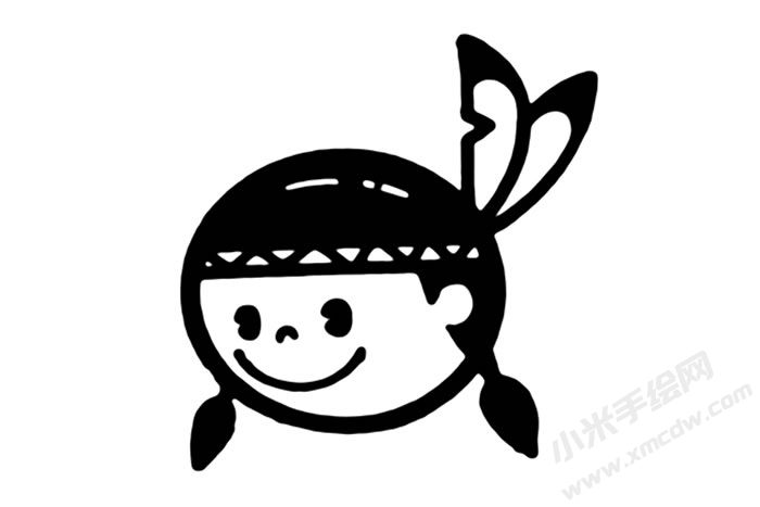 印第安人兒童簡(jiǎn)筆畫步驟06.jpg