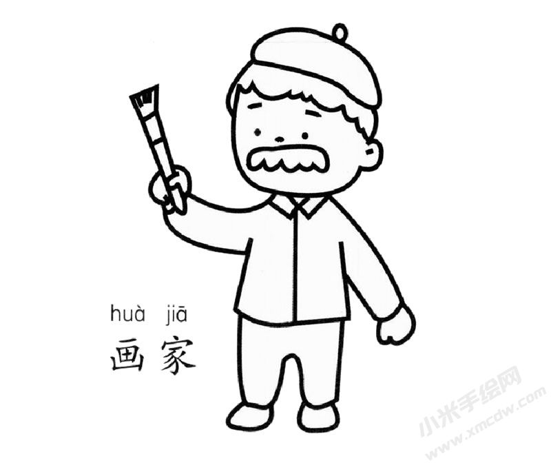 畫家幼兒簡筆畫圖片