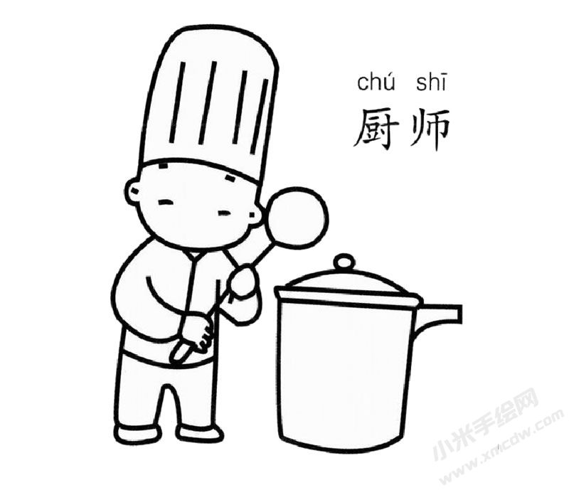 廚師幼兒簡(jiǎn)筆畫(huà)圖片