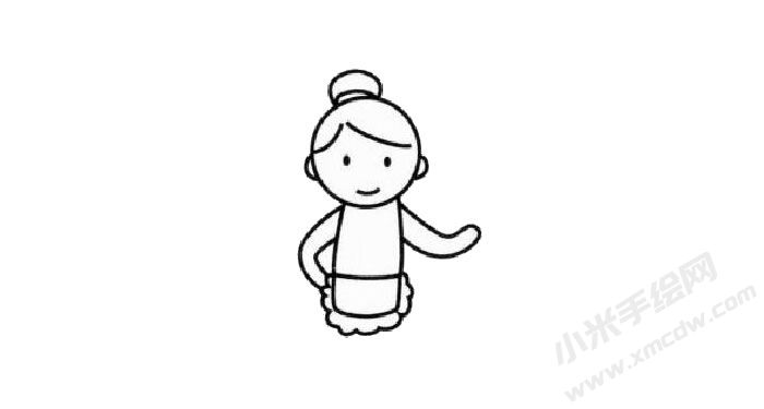 女服務(wù)員幼兒簡筆畫步驟02.jpg