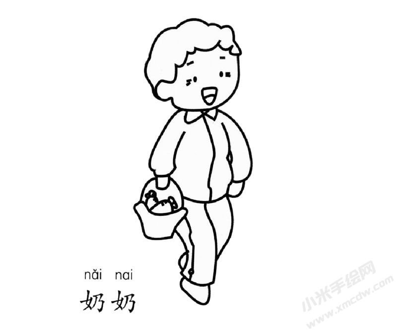 奶奶幼兒簡(jiǎn)筆畫(huà)圖片