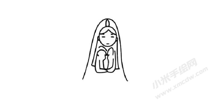 觀音菩薩兒童簡筆畫步驟02.jpg