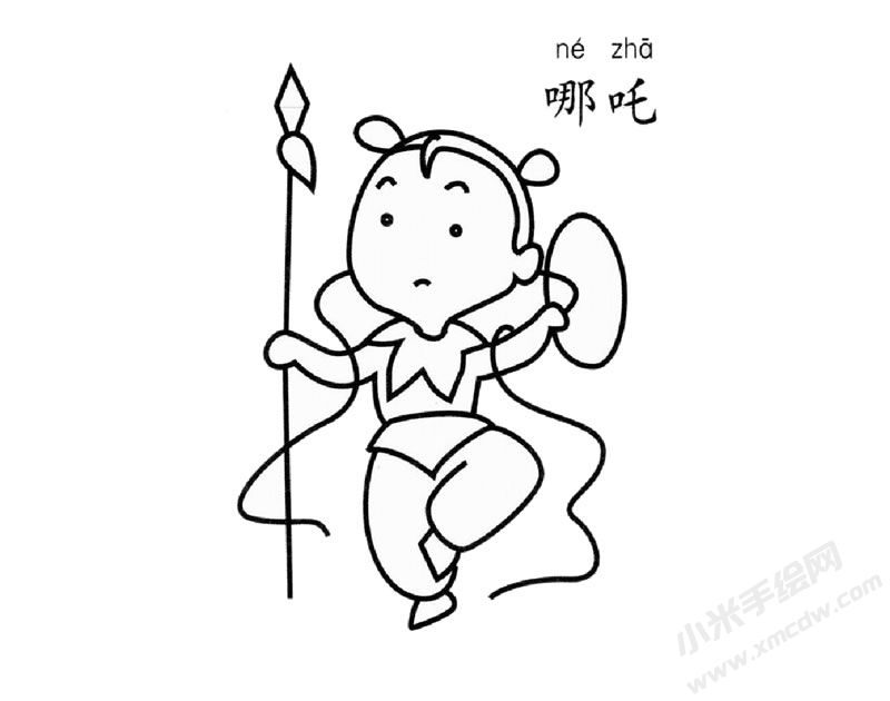 哪吒兒童簡(jiǎn)筆畫(huà)圖片