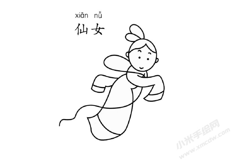 仙女兒童簡筆畫圖片