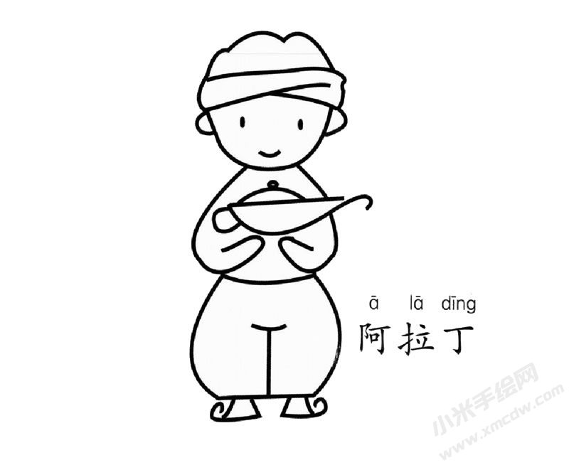 阿拉丁兒童簡(jiǎn)筆畫圖片