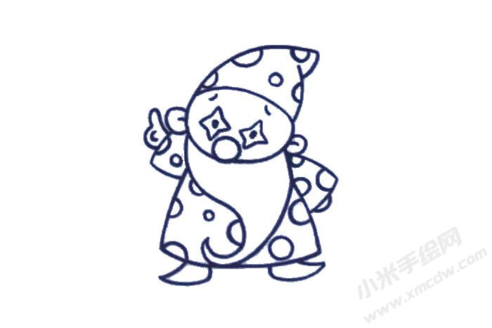 小丑幼兒簡(jiǎn)筆畫步驟04.jpg