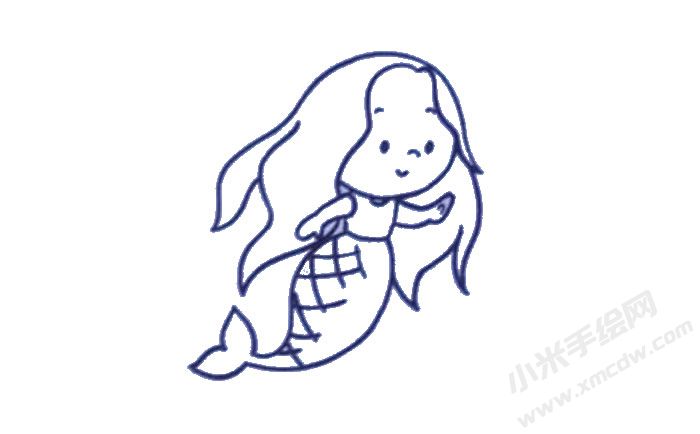 美人魚簡筆畫創(chuàng)作步驟04.jpg