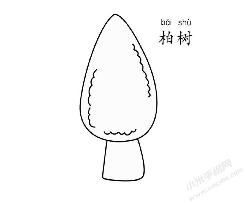 柏樹兒童簡筆畫圖片