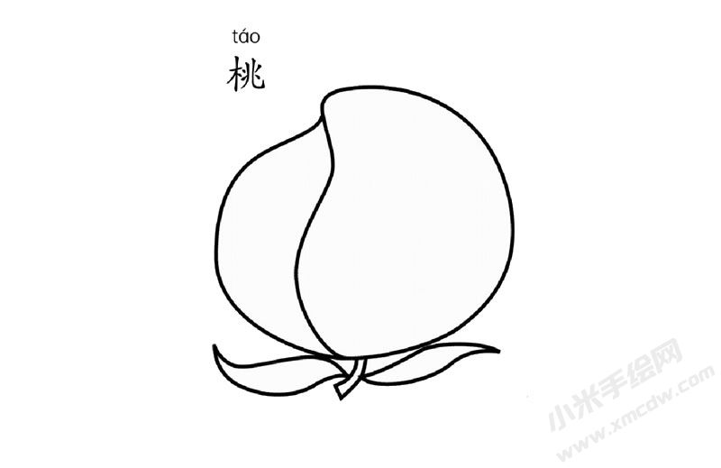 桃子兒童簡筆畫圖片