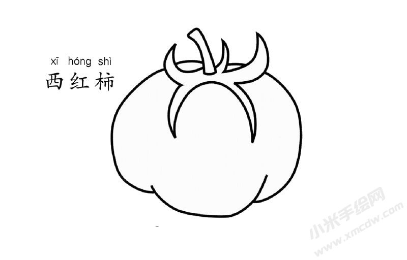 西紅柿兒童簡筆畫圖片