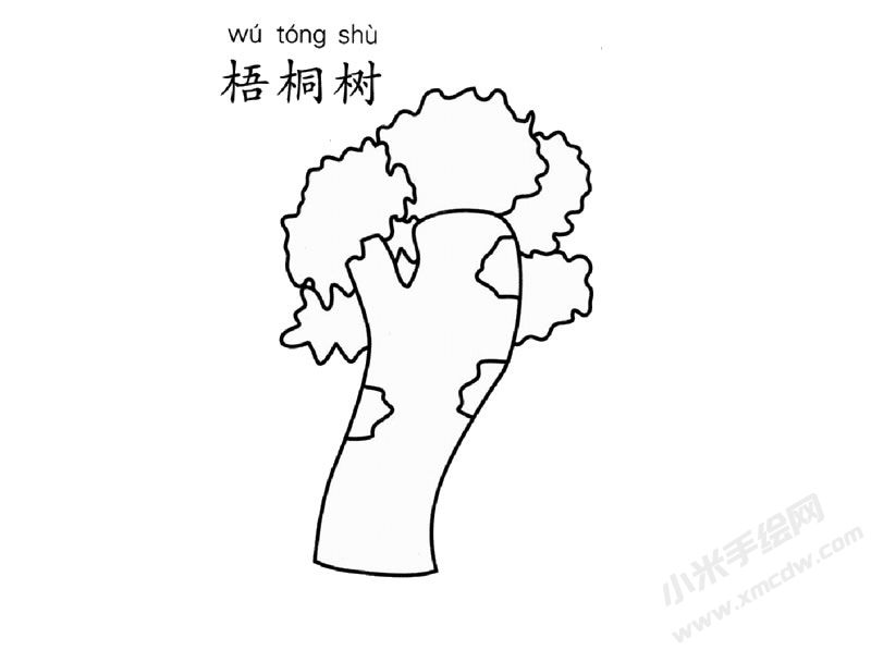 梧桐樹簡筆畫圖片