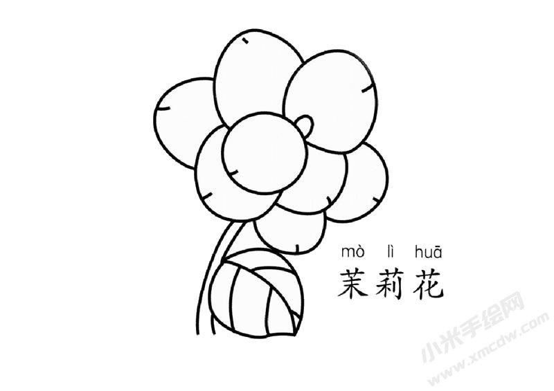 茉莉花兒童簡(jiǎn)筆畫(huà)圖片