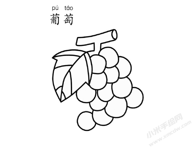 葡萄兒童簡筆畫圖片
