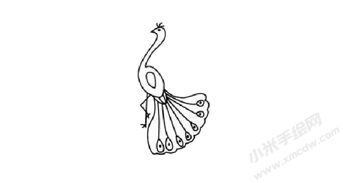 孔雀兒童簡(jiǎn)筆畫步驟03.jpg