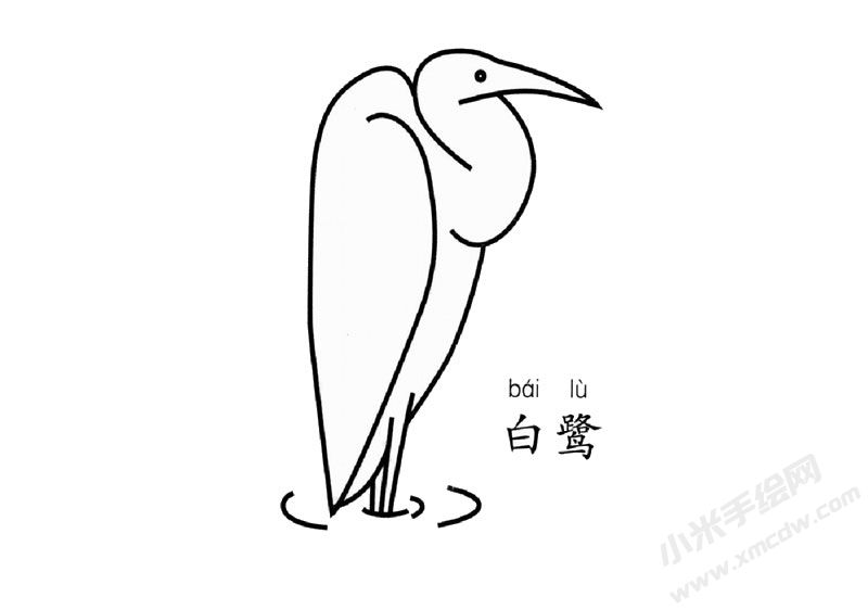 白鷺簡筆畫圖片