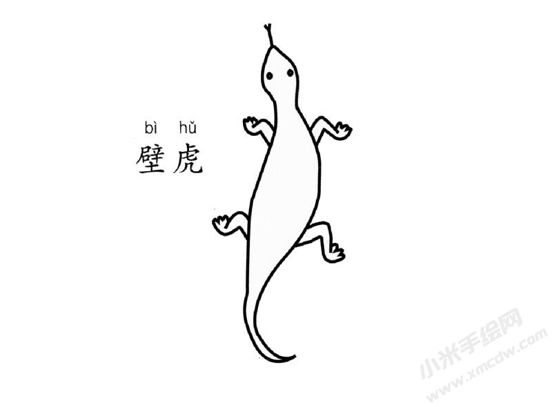 壁虎簡筆畫圖片