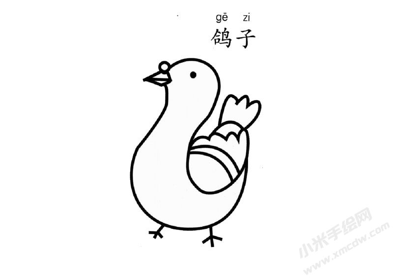鴿子兒童簡筆畫圖片