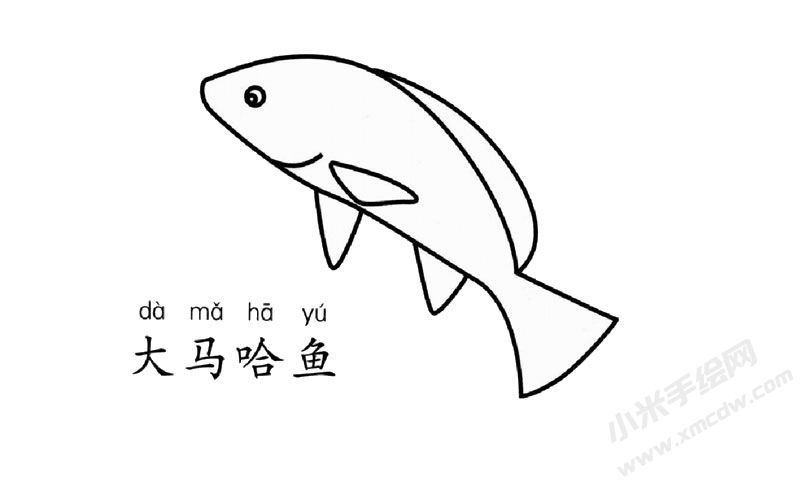 大馬哈魚簡筆畫圖片