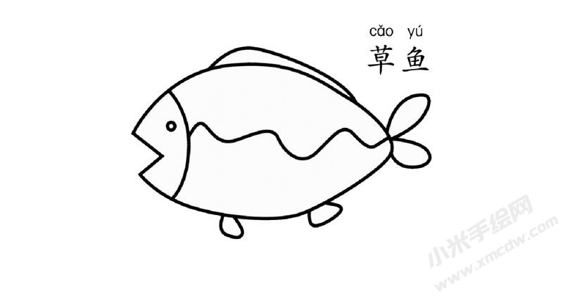 草魚(yú)簡(jiǎn)筆畫(huà)圖片