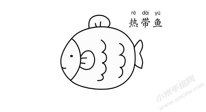 熱帶魚簡筆畫圖片