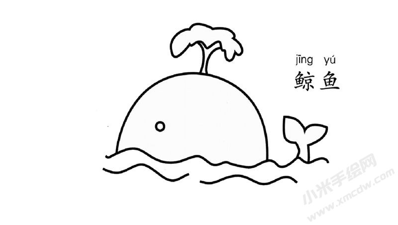 鯨魚兒童簡筆畫圖片