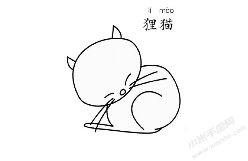 貍貓簡筆畫圖片