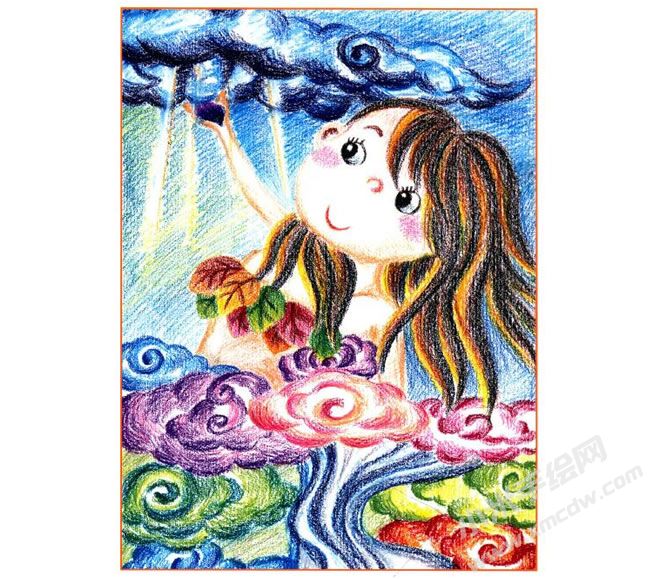 女媧補(bǔ)天油畫棒創(chuàng)作步驟04.jpg