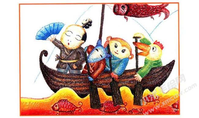 桃太郎油畫棒創(chuàng)作步驟03.jpg