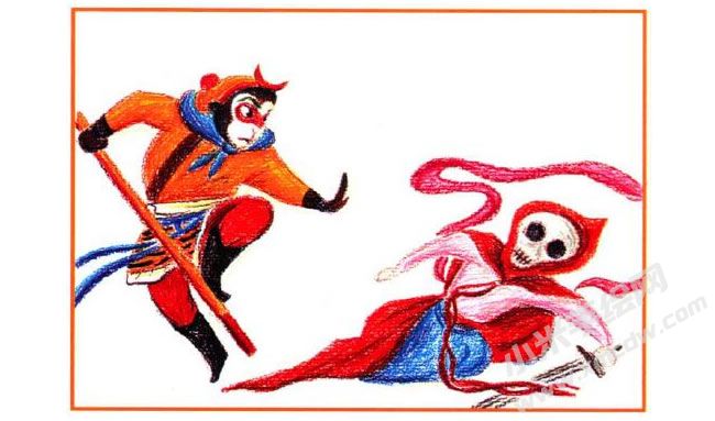 三打白骨精油畫棒創(chuàng)作步驟03.jpg