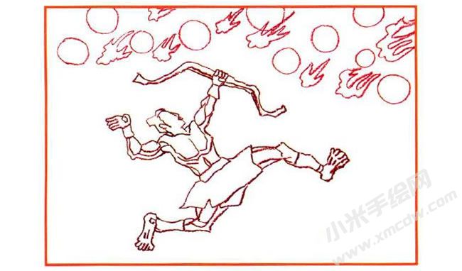后羿射日油畫棒創(chuàng)作步驟01.jpg