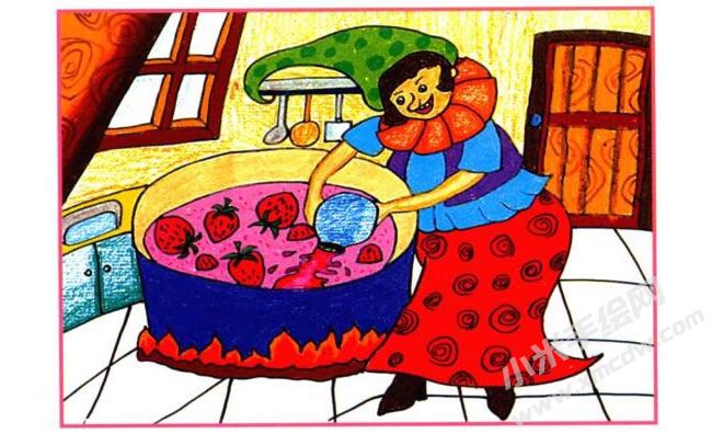 女巫的草莓醬油畫棒創(chuàng)作步驟03.jpg