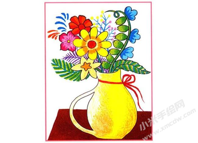 七色花許愿瓶油畫棒創(chuàng)作步驟03.jpg