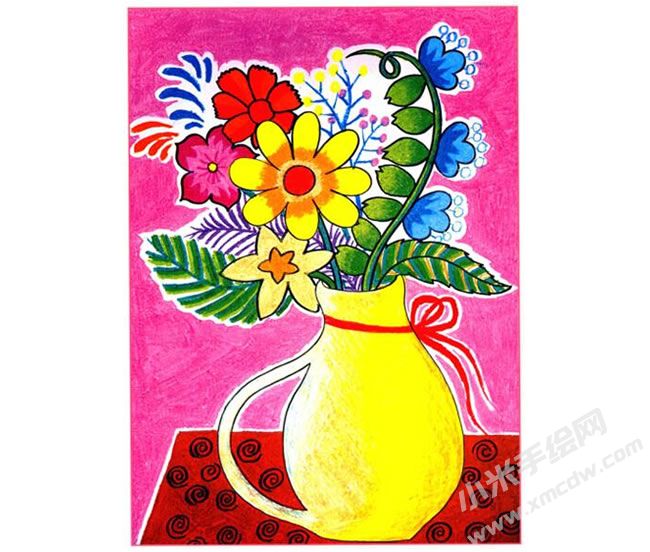 七色花許愿瓶油畫棒創(chuàng)作步驟04.jpg