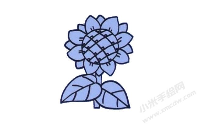 向日葵簡(jiǎn)筆畫(huà)繪制步驟04.jpg