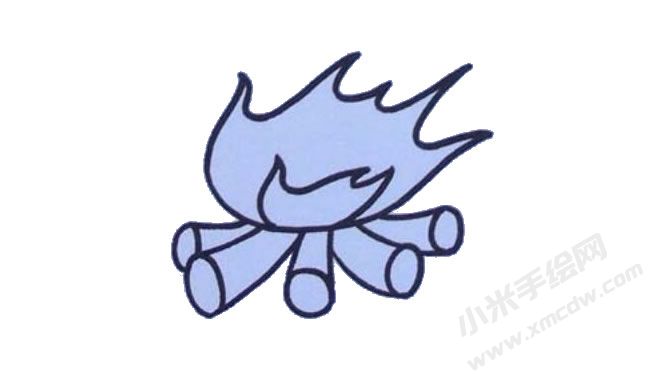 篝火簡(jiǎn)筆畫繪制步驟03.jpg