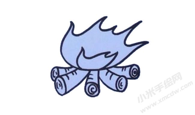 篝火簡(jiǎn)筆畫繪制步驟04.jpg